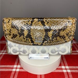 Coach Python Graphic Modern Op Art Signature Wallet
